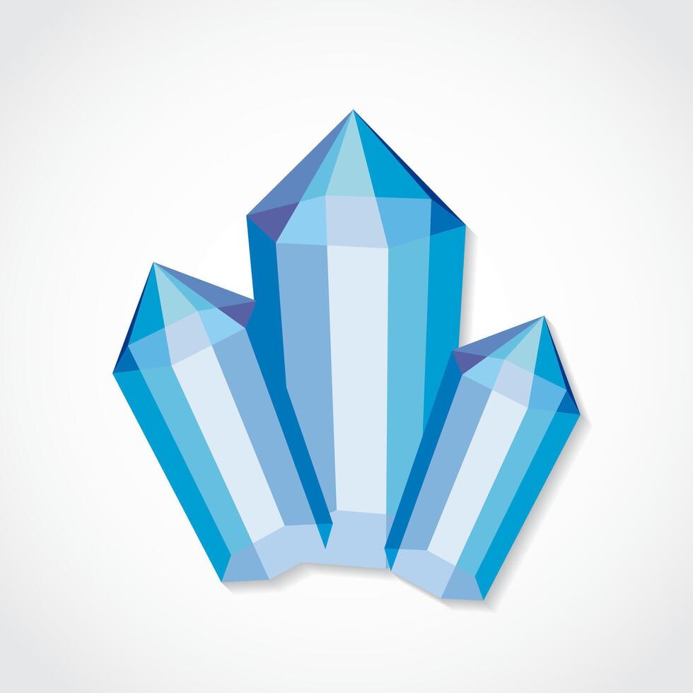 crystal mineral blue color 3d shape elegant logo design vector