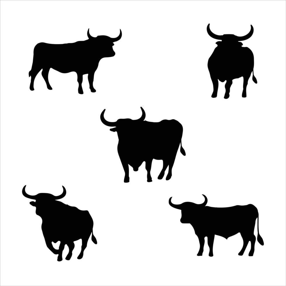 Exclusive Bull Silhouette Collection vector