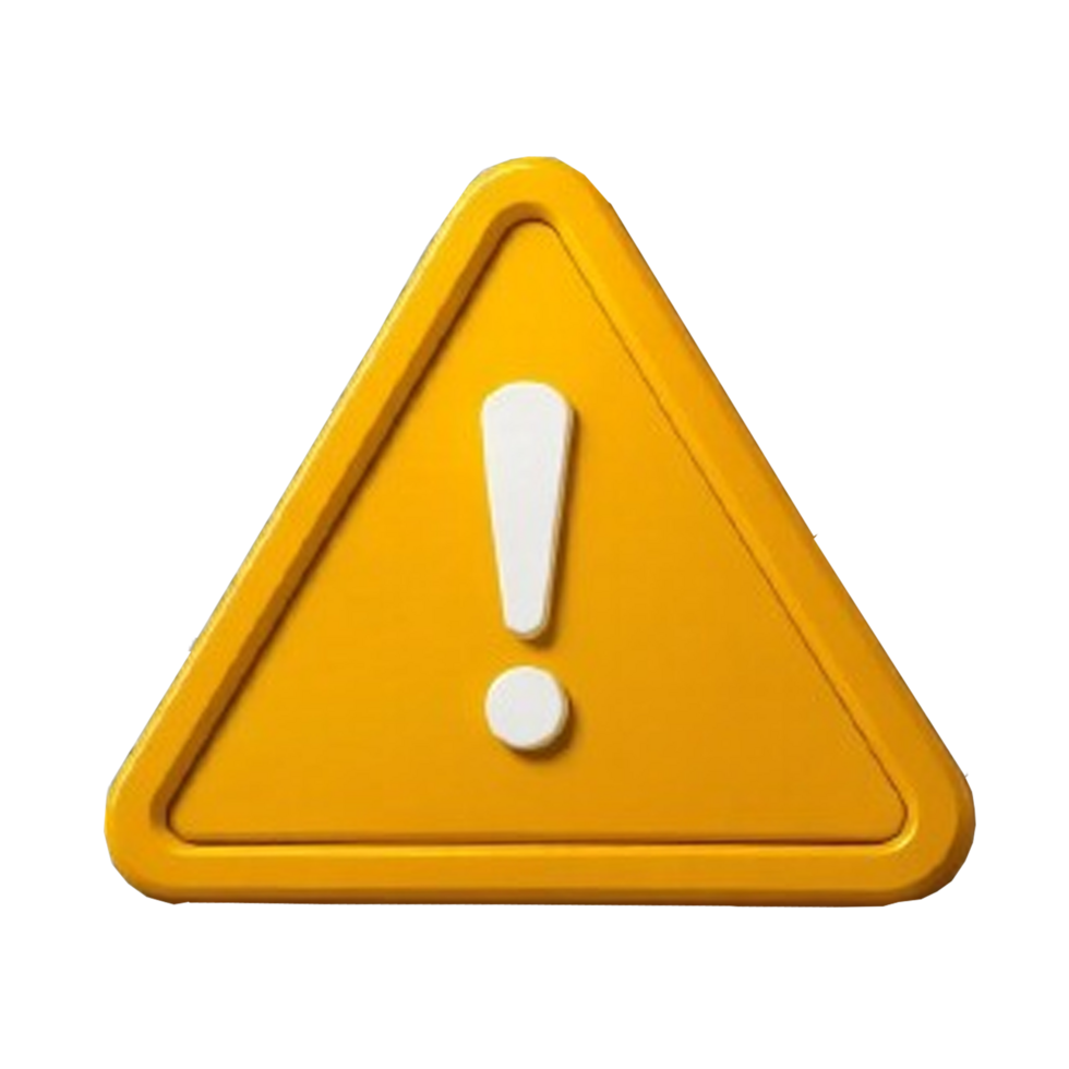 3D image of caution sign png