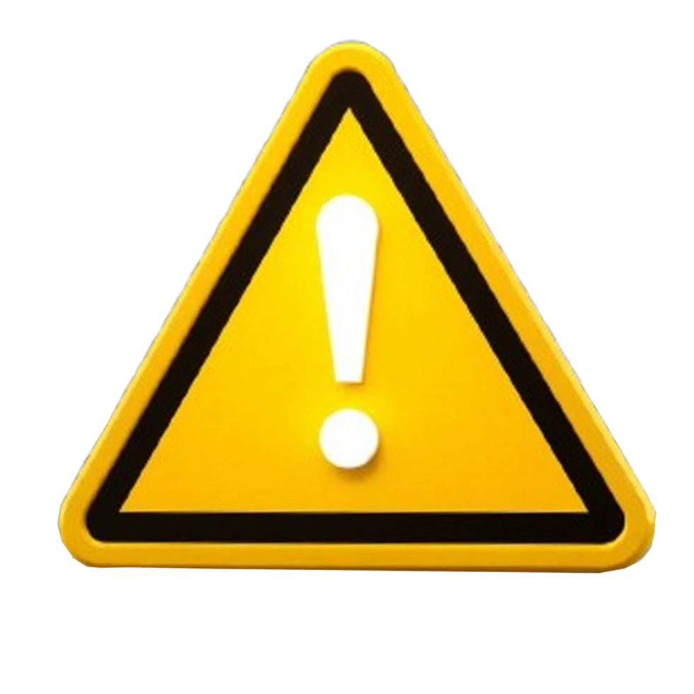 Realistic 3D Illustration of a Caution Sign for Hazard Warnings png