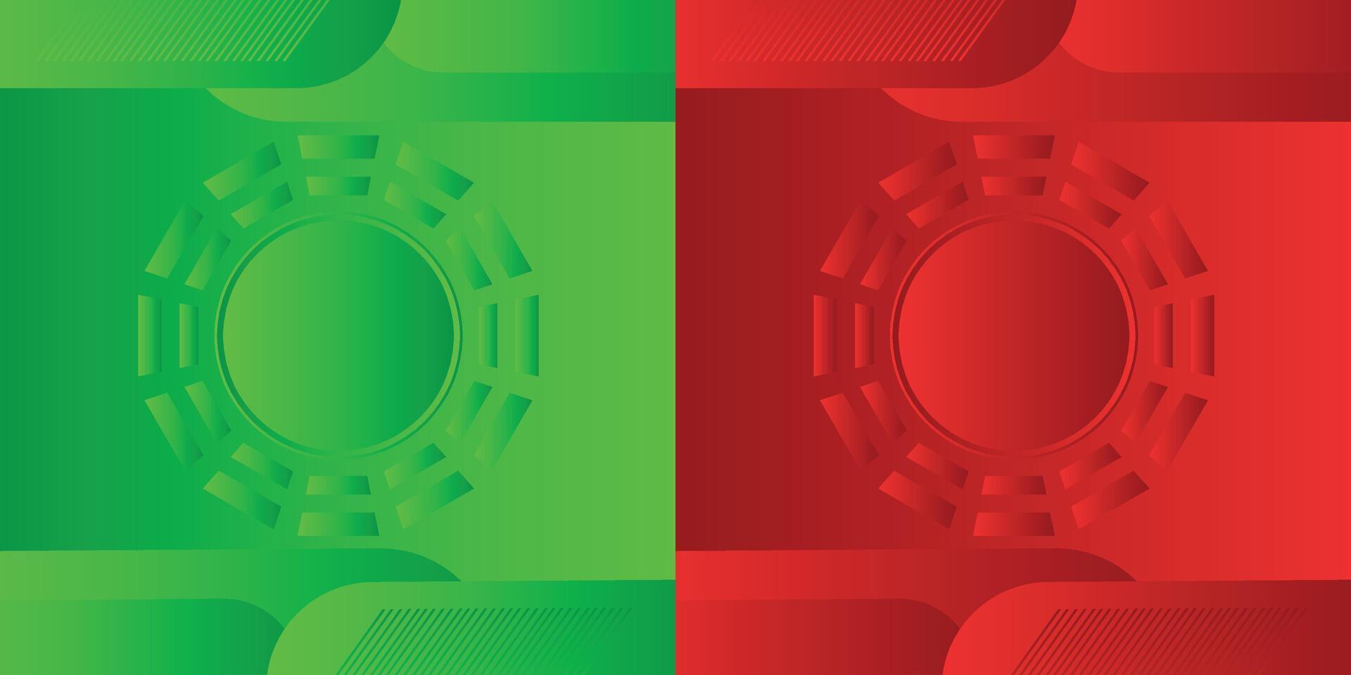 Set of abstract colorful green and red gradient designs - Trendy background vector