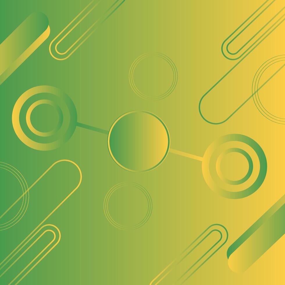 Abstract green and yellow gradient circle geometric background vector