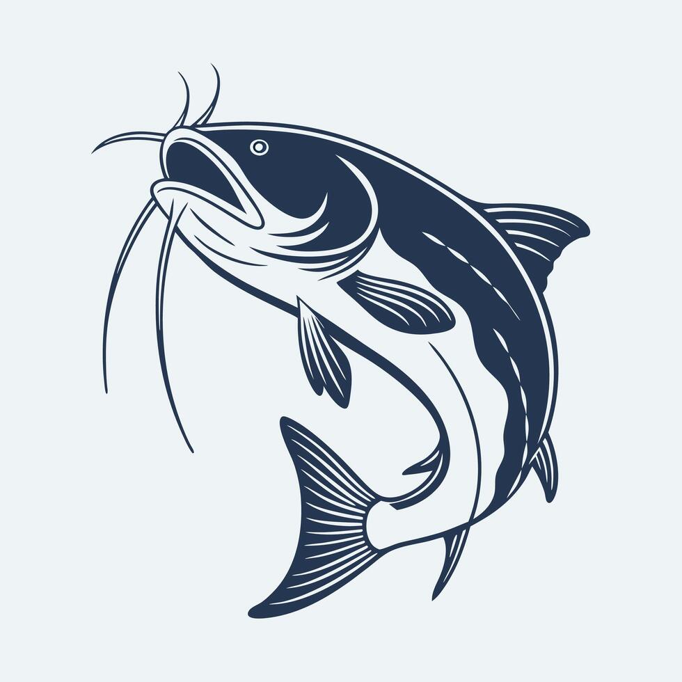 A channel catfish jumping vector