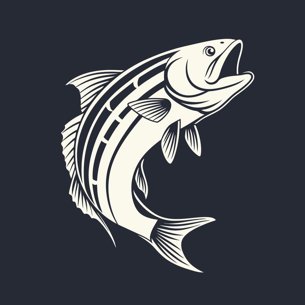 a fish with a striped body on a dark background vector