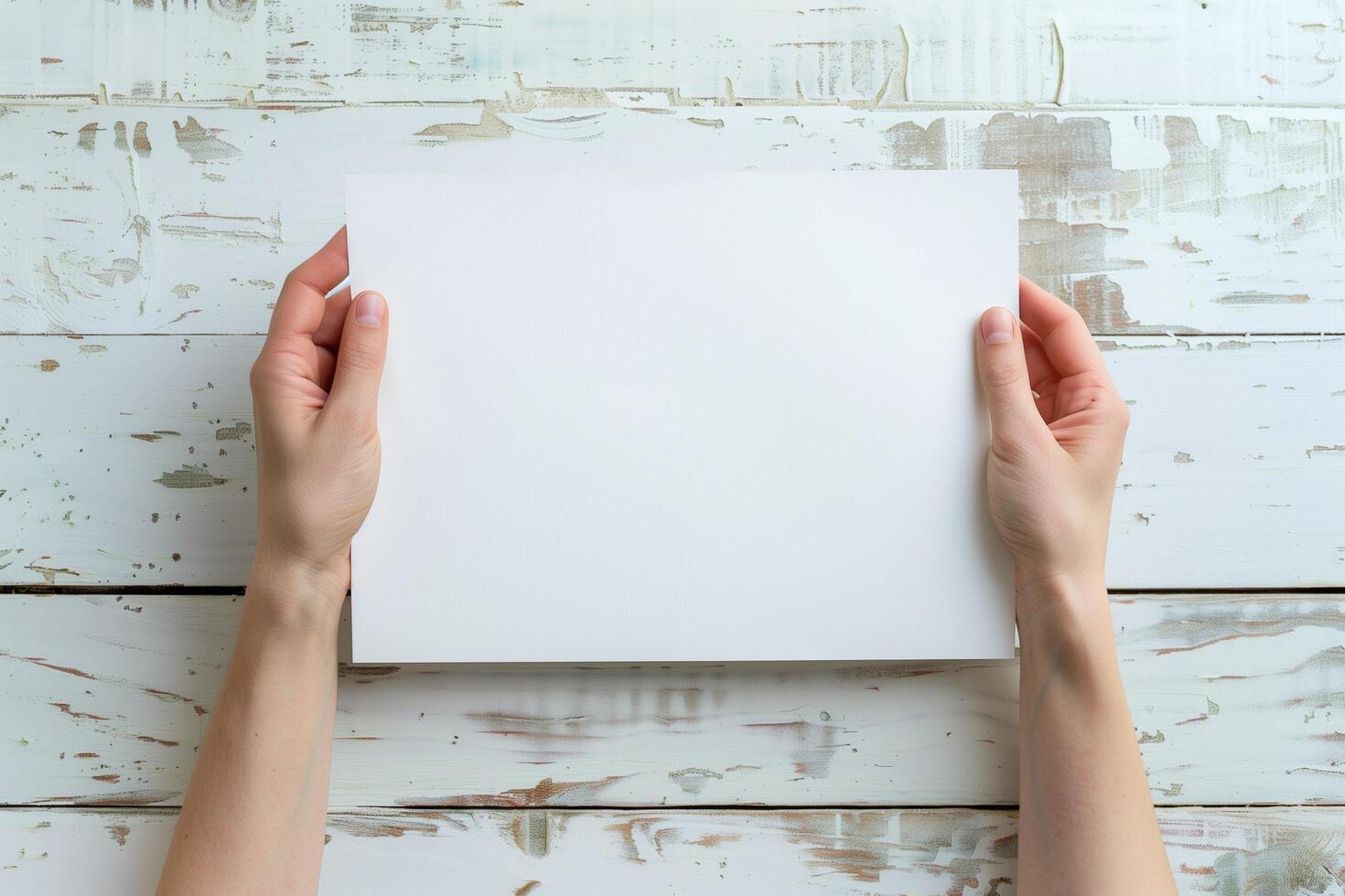 empty mockup in hands photo