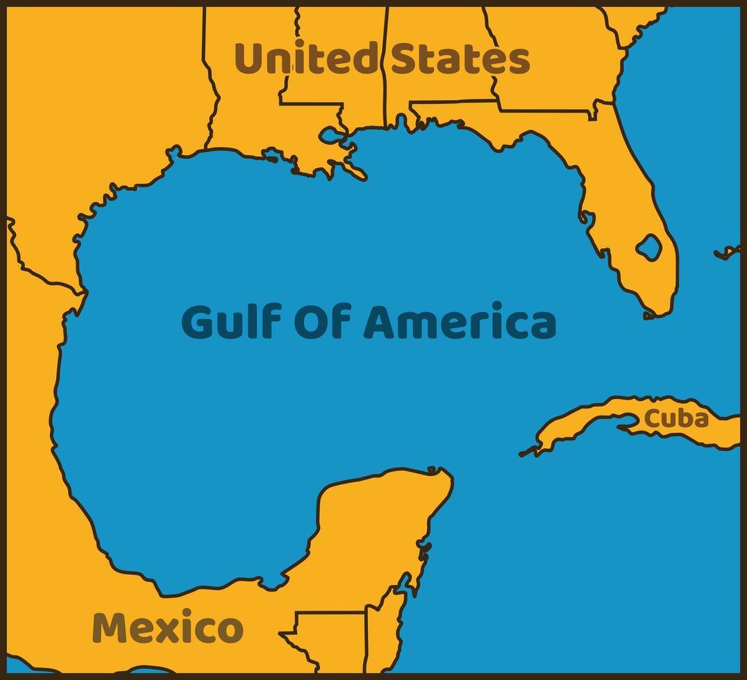 gulf of america map vector