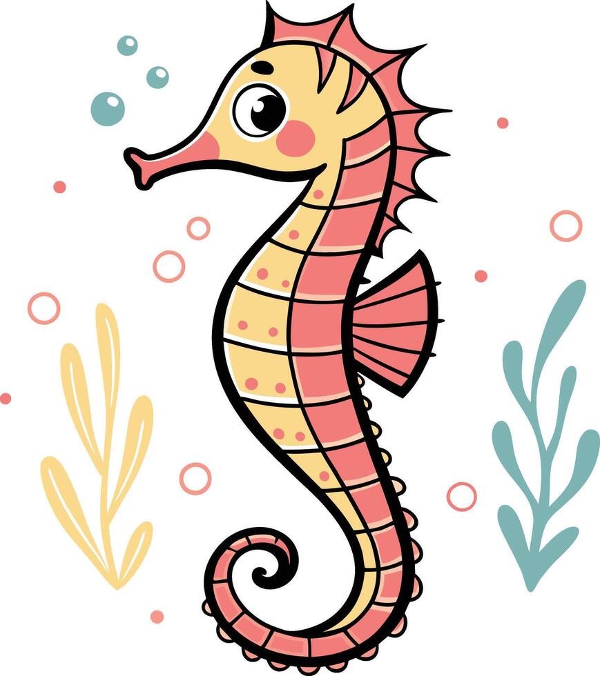 Cute Seahorse in Ocean Paradise vector