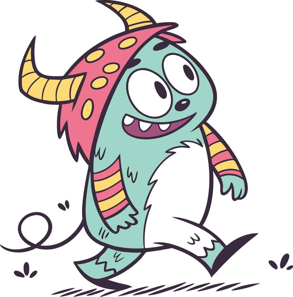 Happy Monster on the Go vector