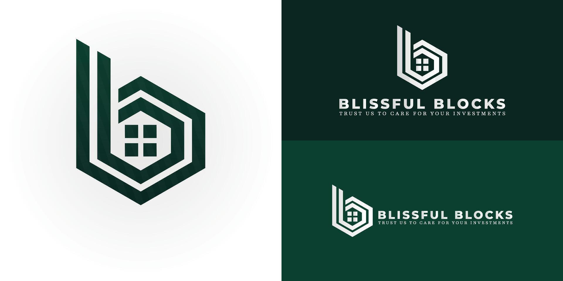 The dynamic logo design features the initials BB creatively integrated within a hexagonal shape, forming a unique and visually striking symbol that evokes a sense of structure, stability, and property vector