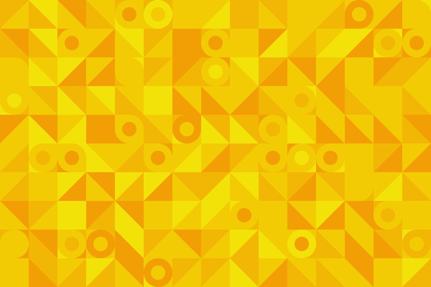 Bright Yellow and Orange Geometric Pattern with Abstract Circles and Triangles Design vector