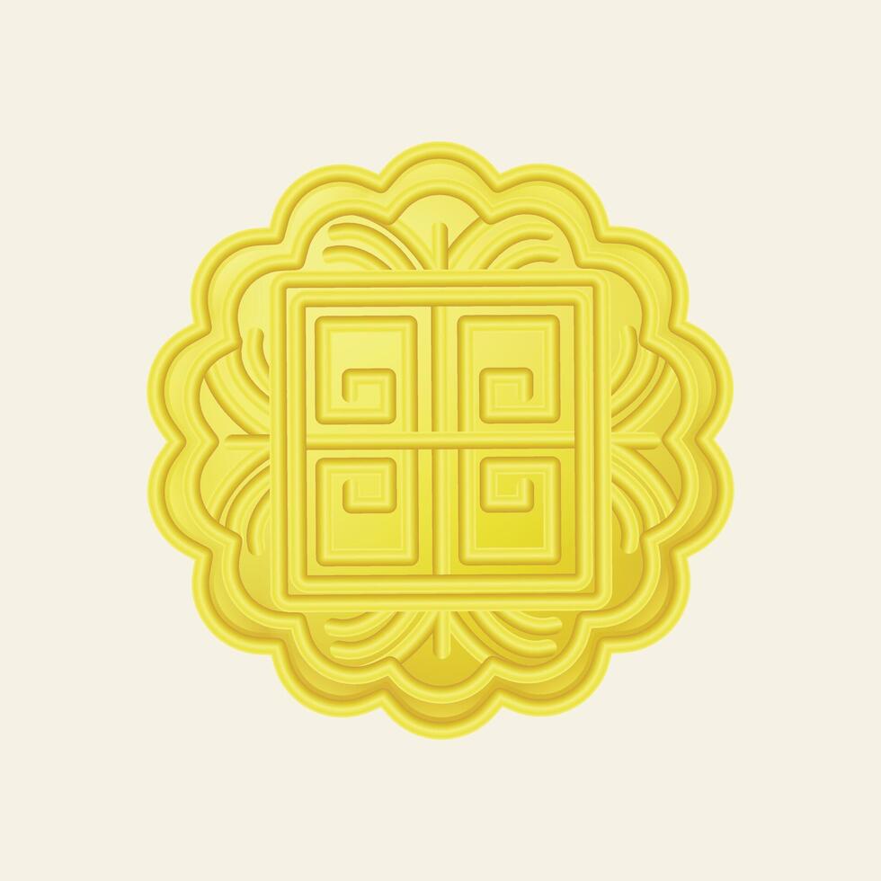 Realistic mooncake illustration with lotus seed paste, isolated traditional Chinese pastry moon cake icon design collection, top view China Mid-Autumn Festival symbol with different fillings vector