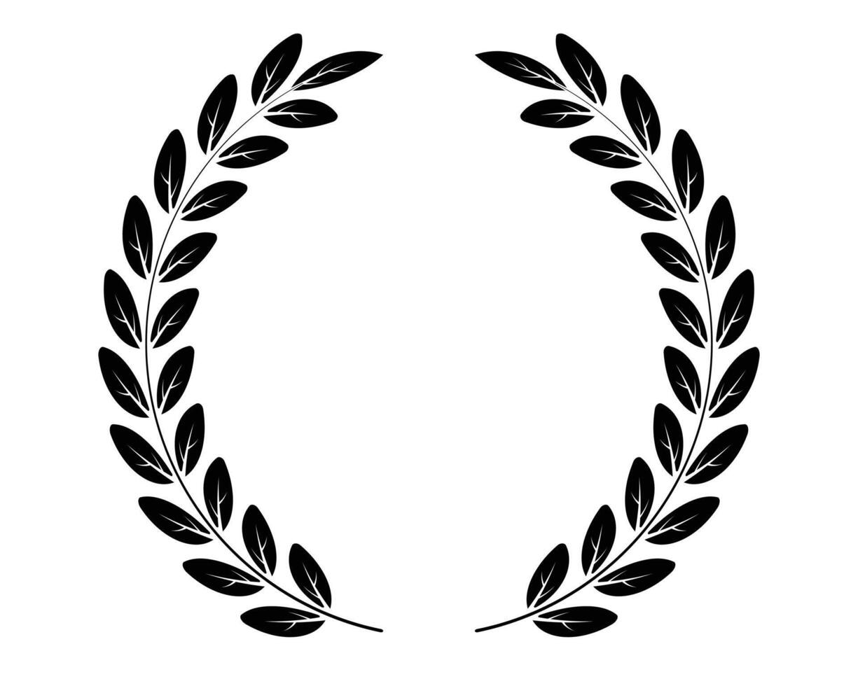 Laurel design of wrapping twigs with leaves and stick vector