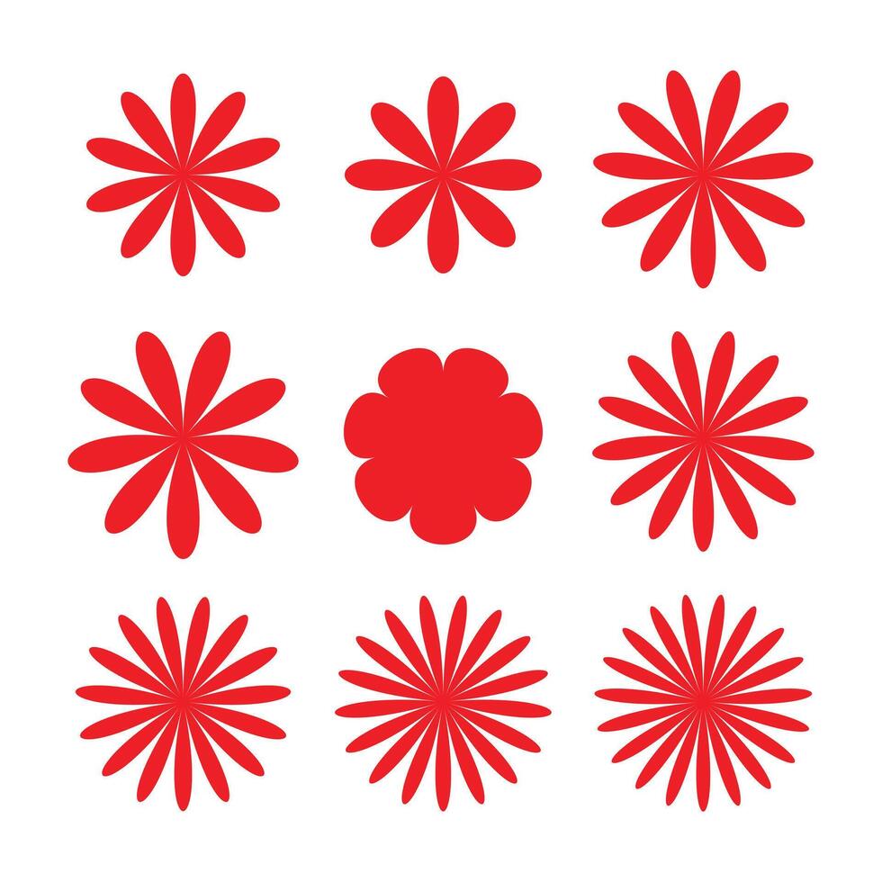 Some beautiful flowers of red color vector