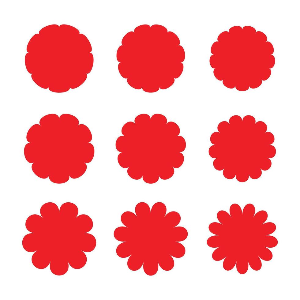 red Decorative flower shape design collection vector