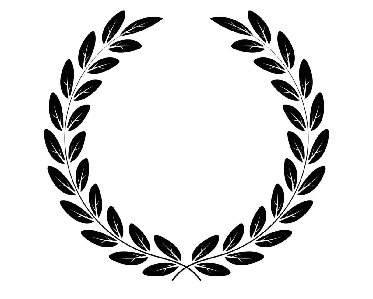 A laurel design wrapped with leaves and branches vector