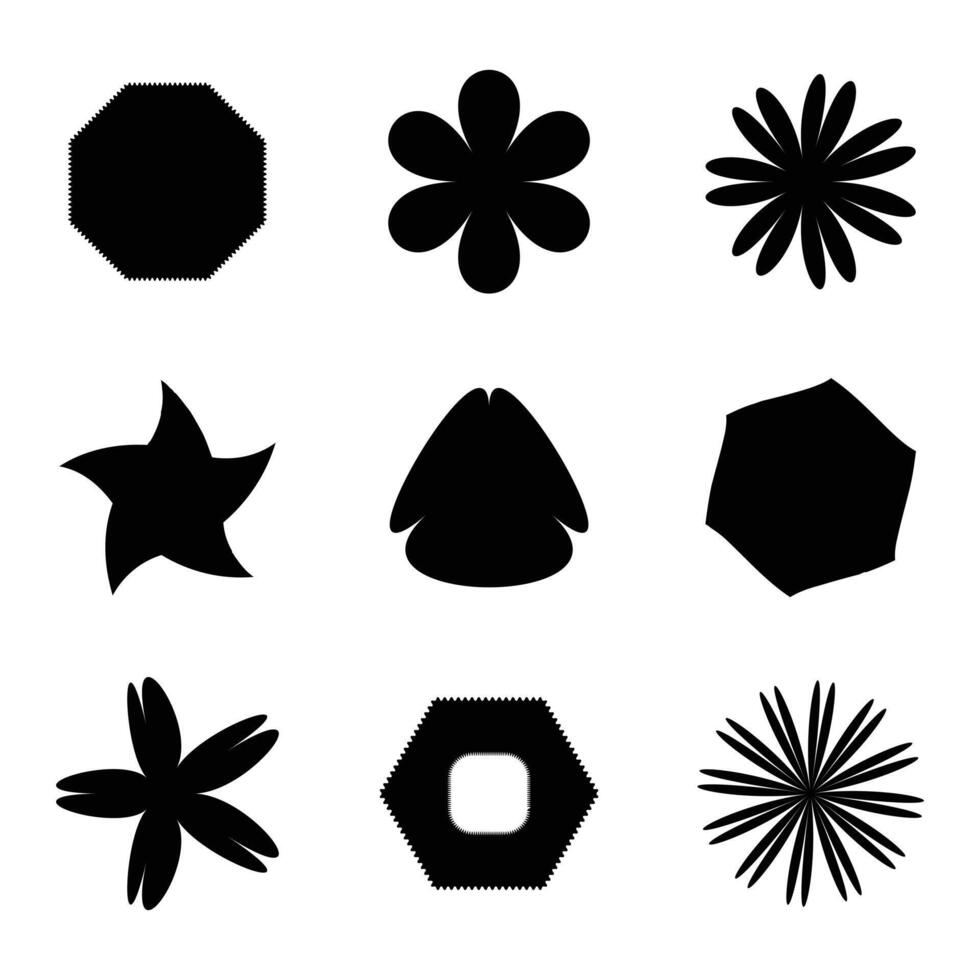 Round flower shape set design vector