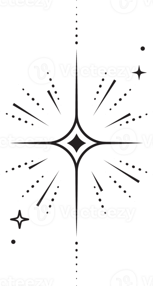 Line icons of stars. Sparks and shiny glitter symbol with light effect. Minimal Y2K magic twinkles png