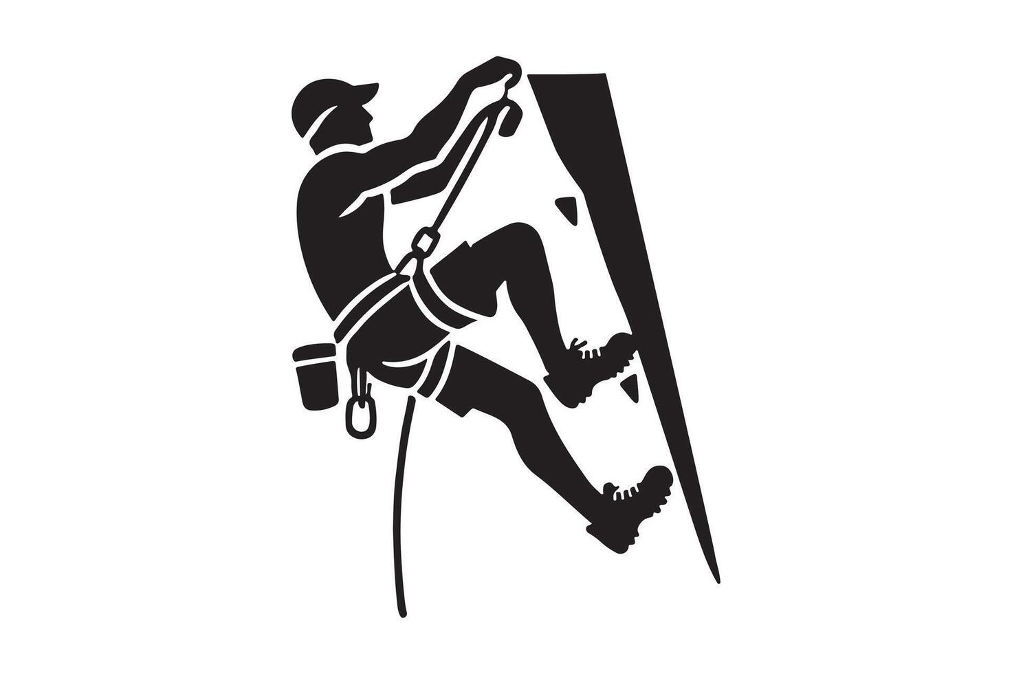 Simple Silhouette of a Climber Clean Design vector