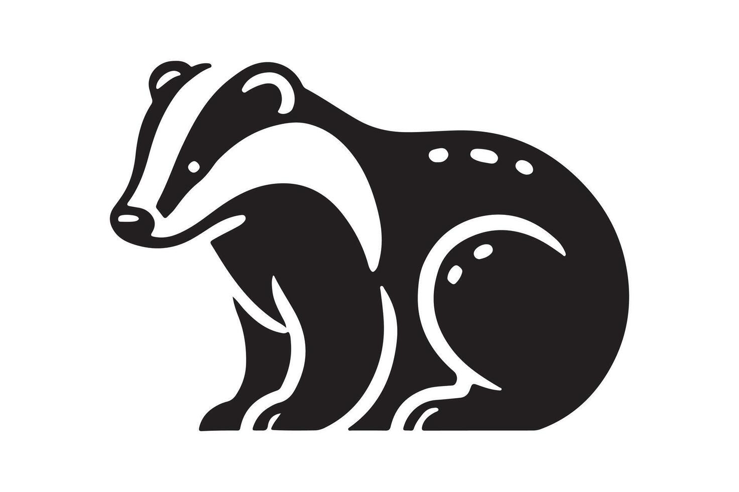 Elegant Black Badger Silhouette Clean Artwork vector