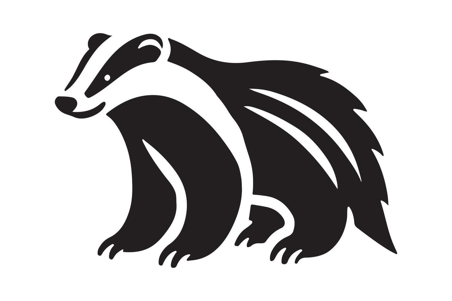 Stylish Badger Silhouette Design Black Art vector