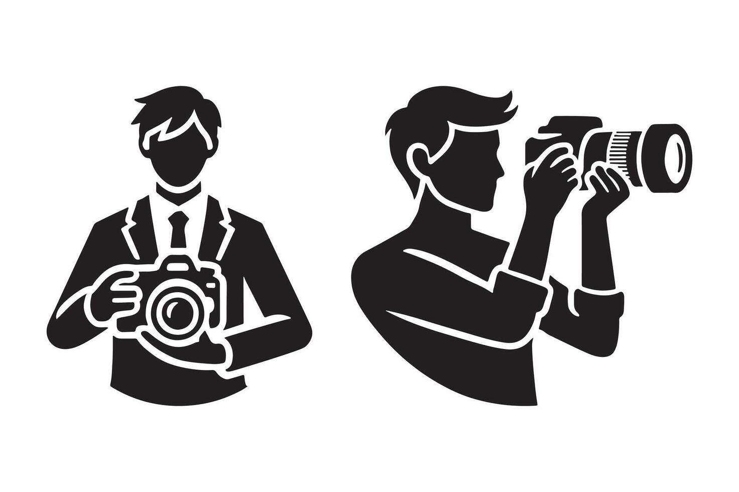 Elegant Black Photographer Silhouette Illustration for Creative Use vector