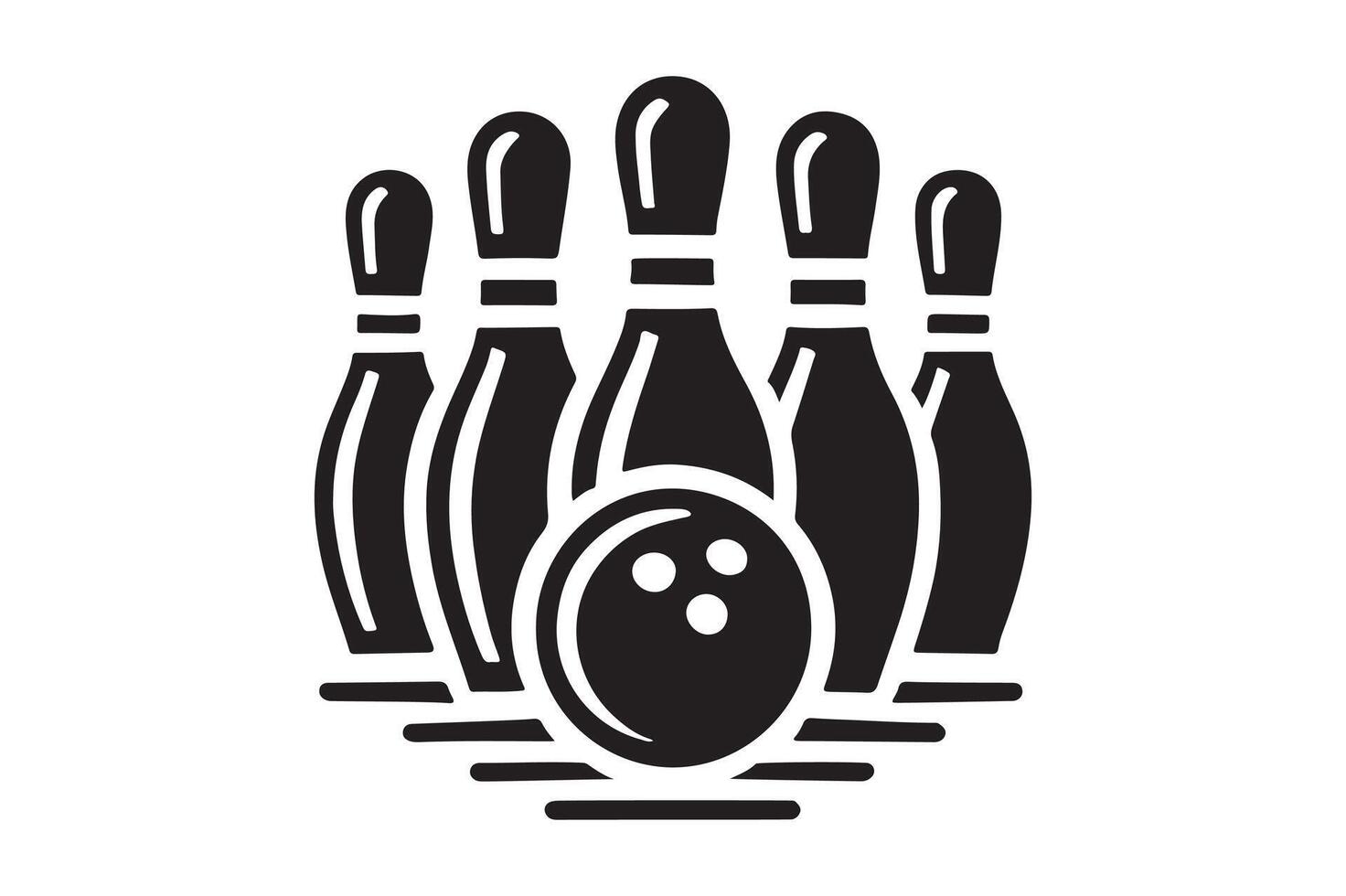 Minimalist Black Bowling Silhouette Illustration vector