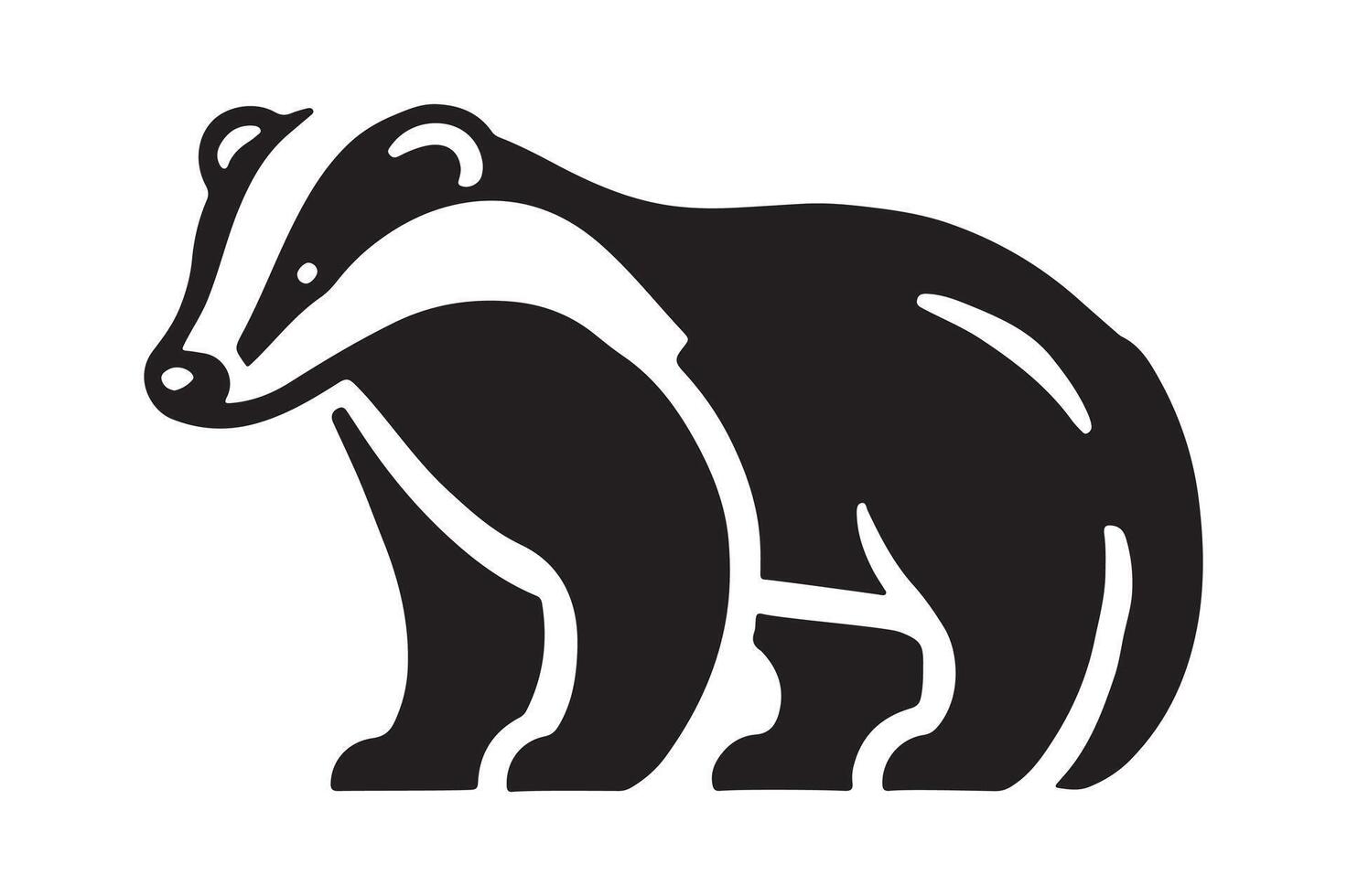 Simple Badger Silhouette in Black Perfect for Graphic Design vector