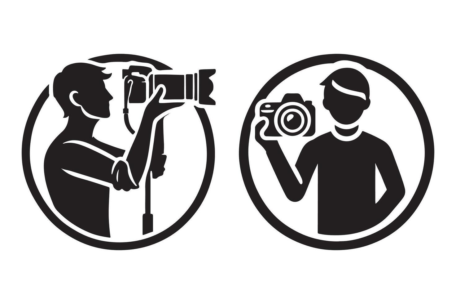 Professional Photographer Silhouette Icon Illustration vector