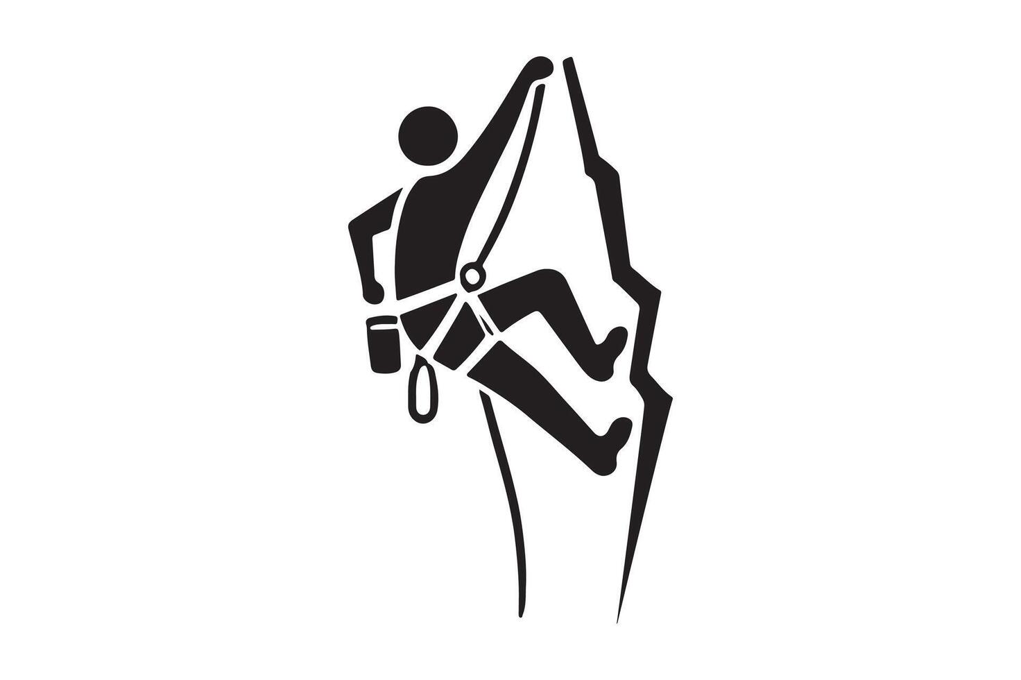 Mountain Climber Silhouette Minimalist Black Artwork vector