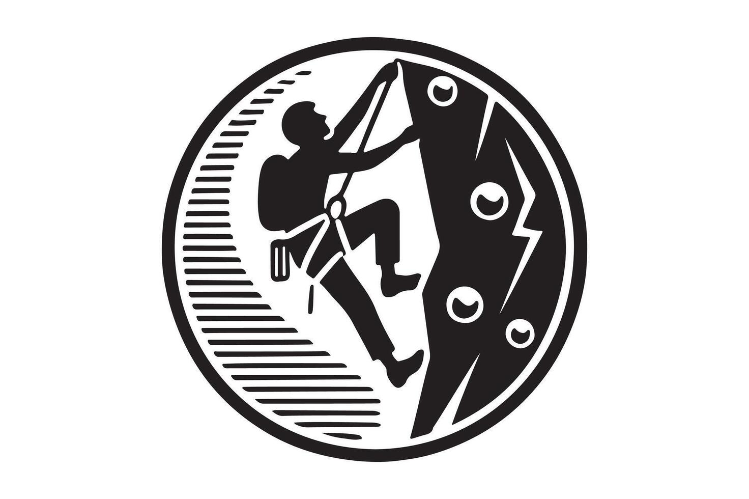 Stylish Silhouette of a Climber Clean Black Illustration vector