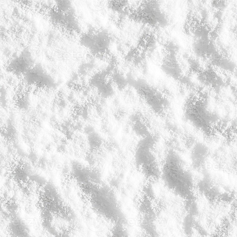 Top view photo of soft untouched snow, seamless texture