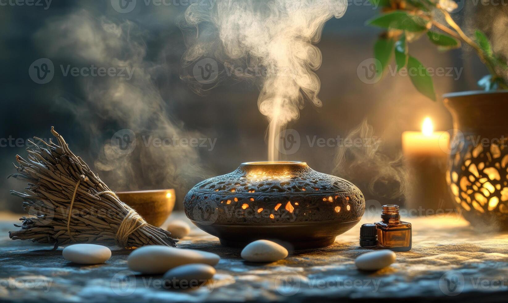 A candle is lit and the smoke is rising photo