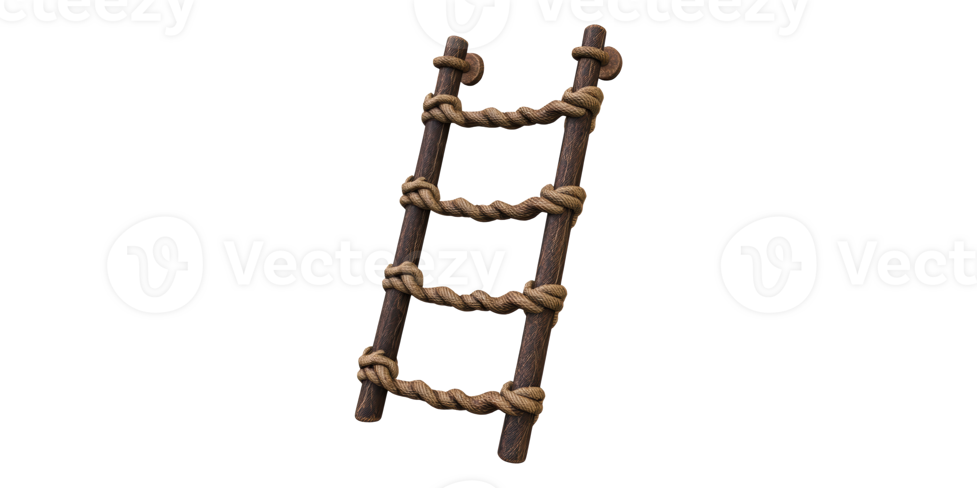 3D Rope Ladder Illustration Isolated on Transparent Background png