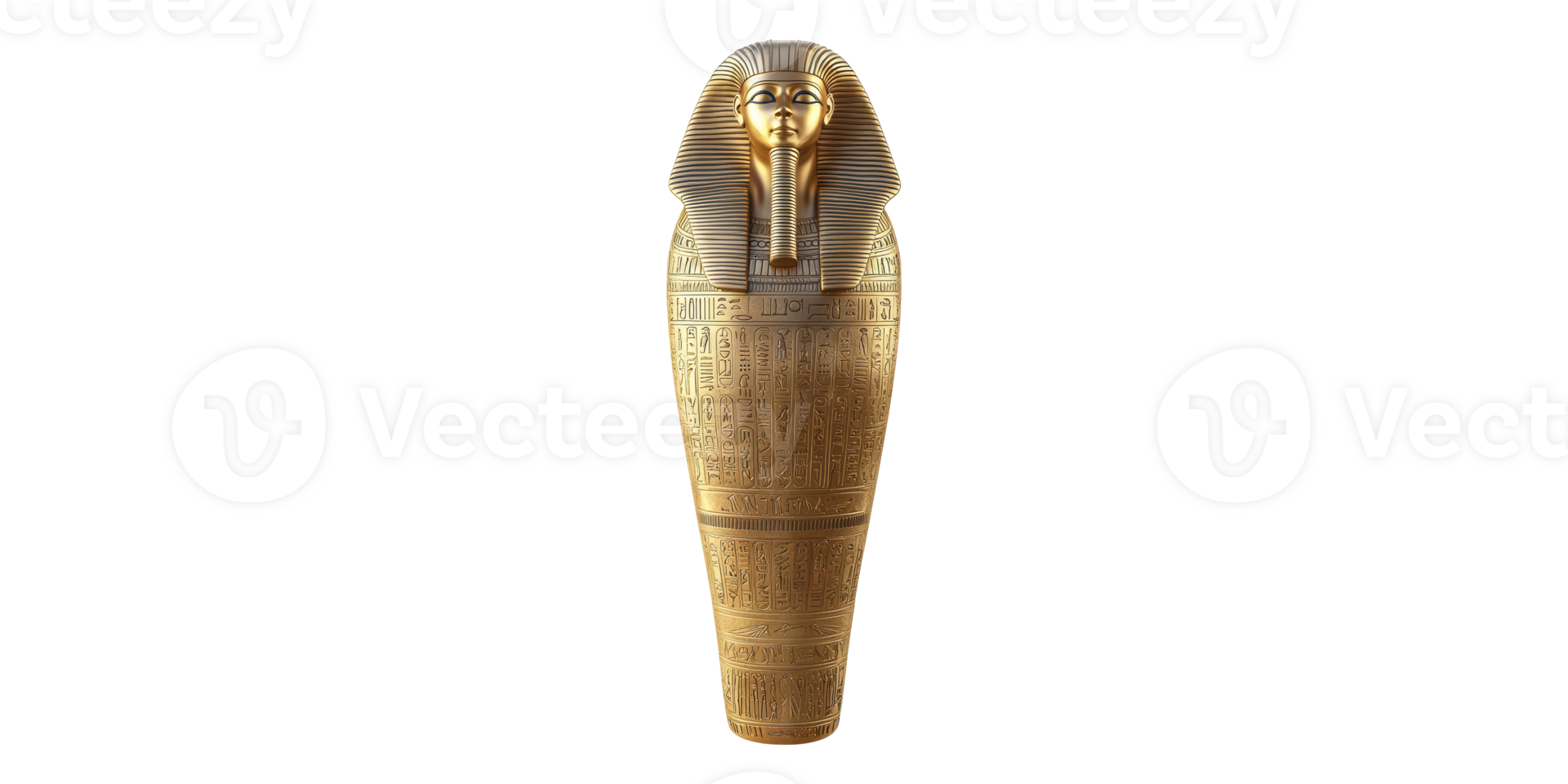 3D Golden Sarcophagus Isolated on Transparent Background png