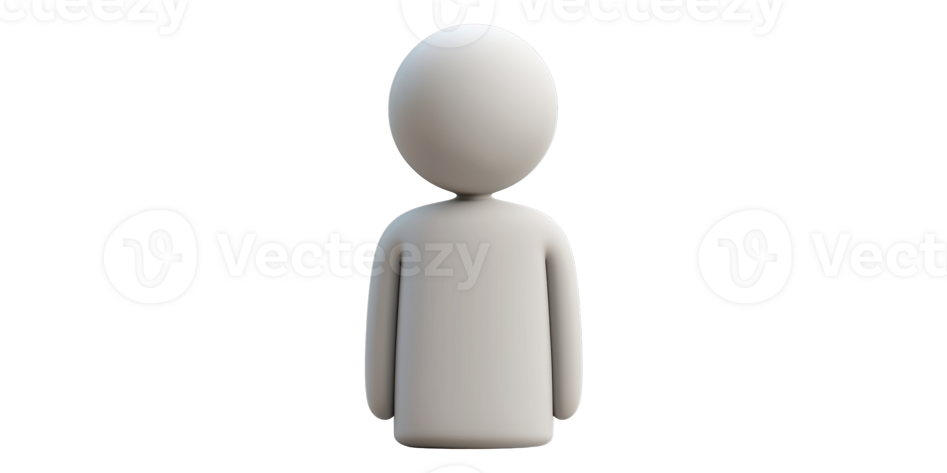 3D Minimalistic Person Illustration Isolated on Transparent Background png