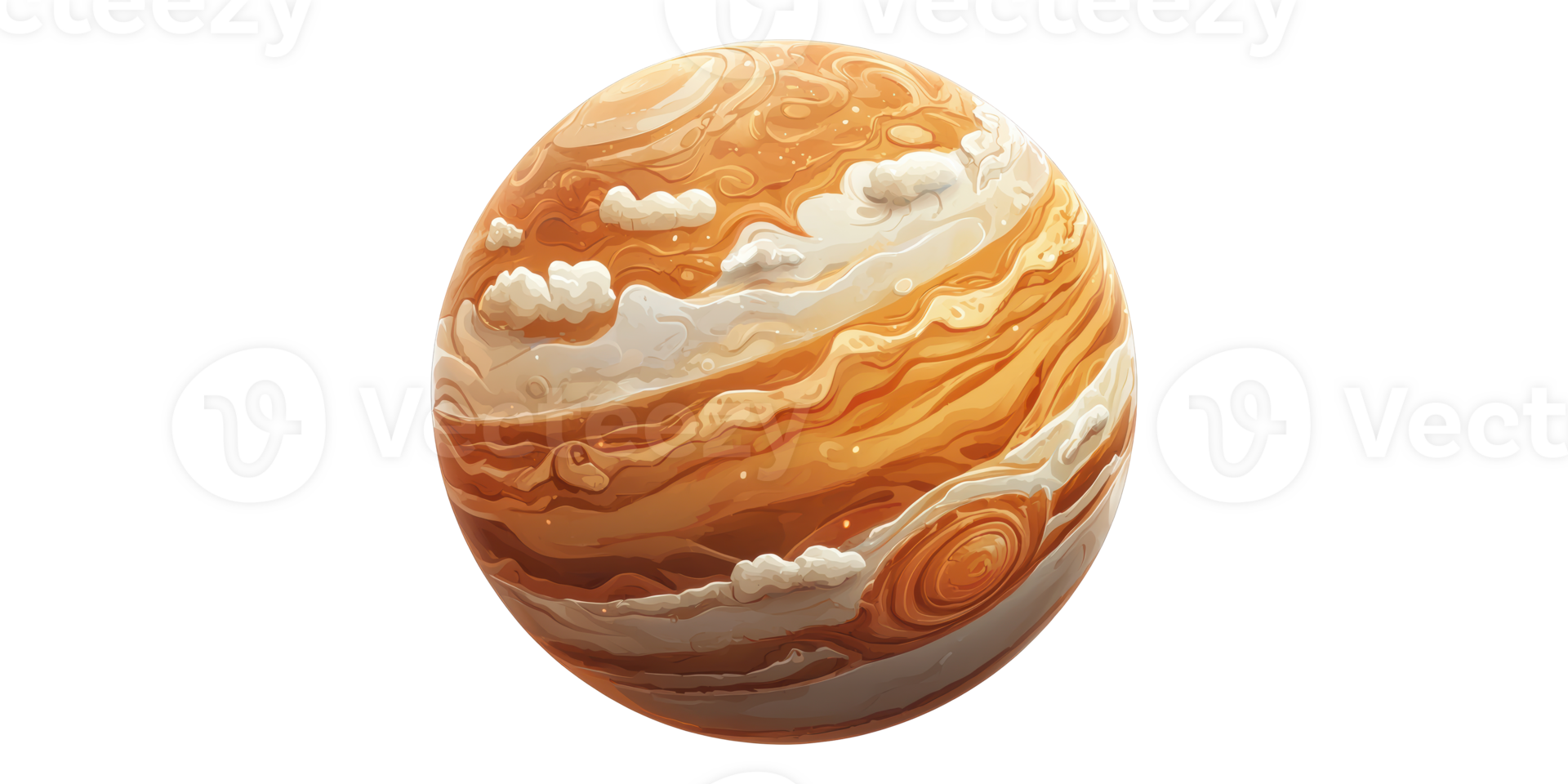3D Jupiter Planet Illustration Isolated on Transparent Background png