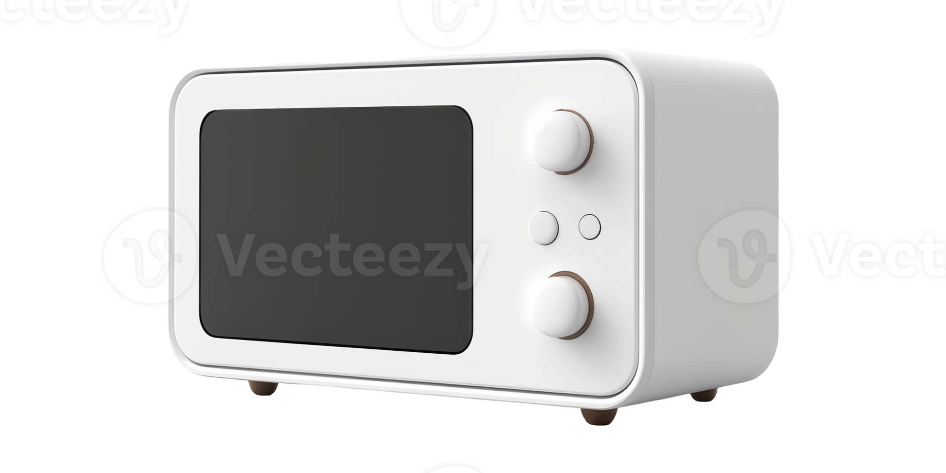 3D Retro Style Microwave Oven Isolated on Transparent Background png