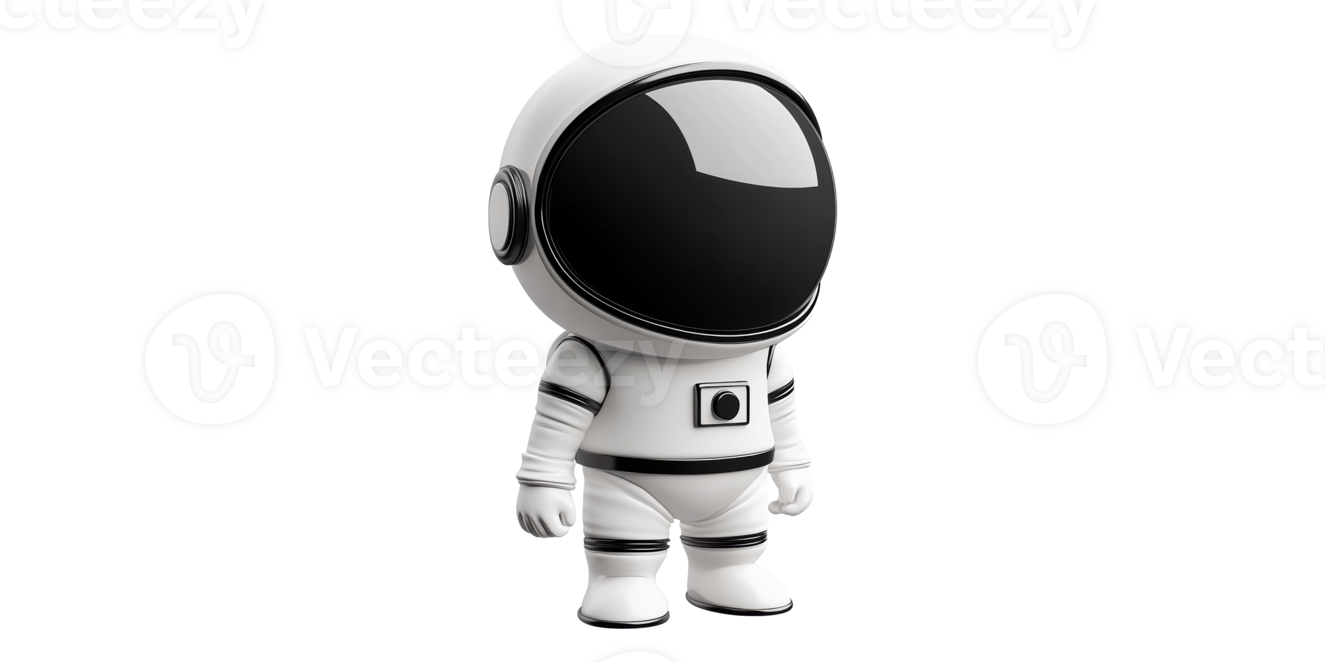 Astronaut Figure Standing Upright Isolated on Transparent Background png