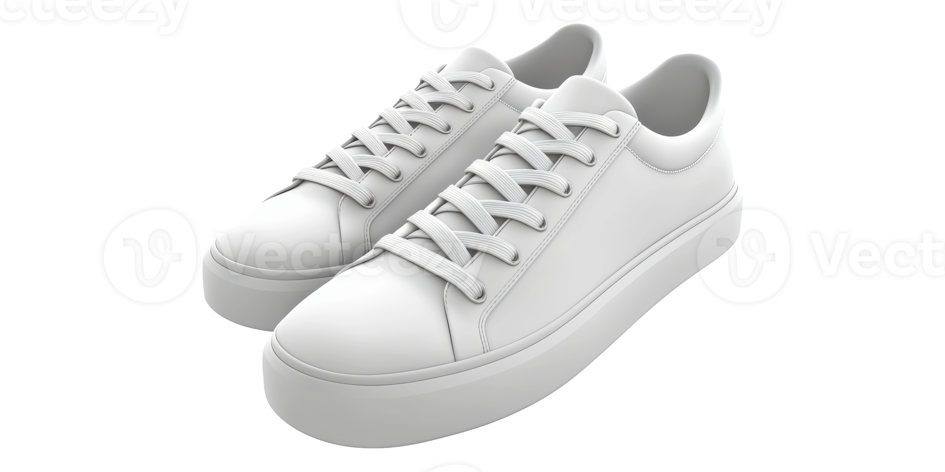 3D Pair Of White Sneakers Isolated on Transparent Background png