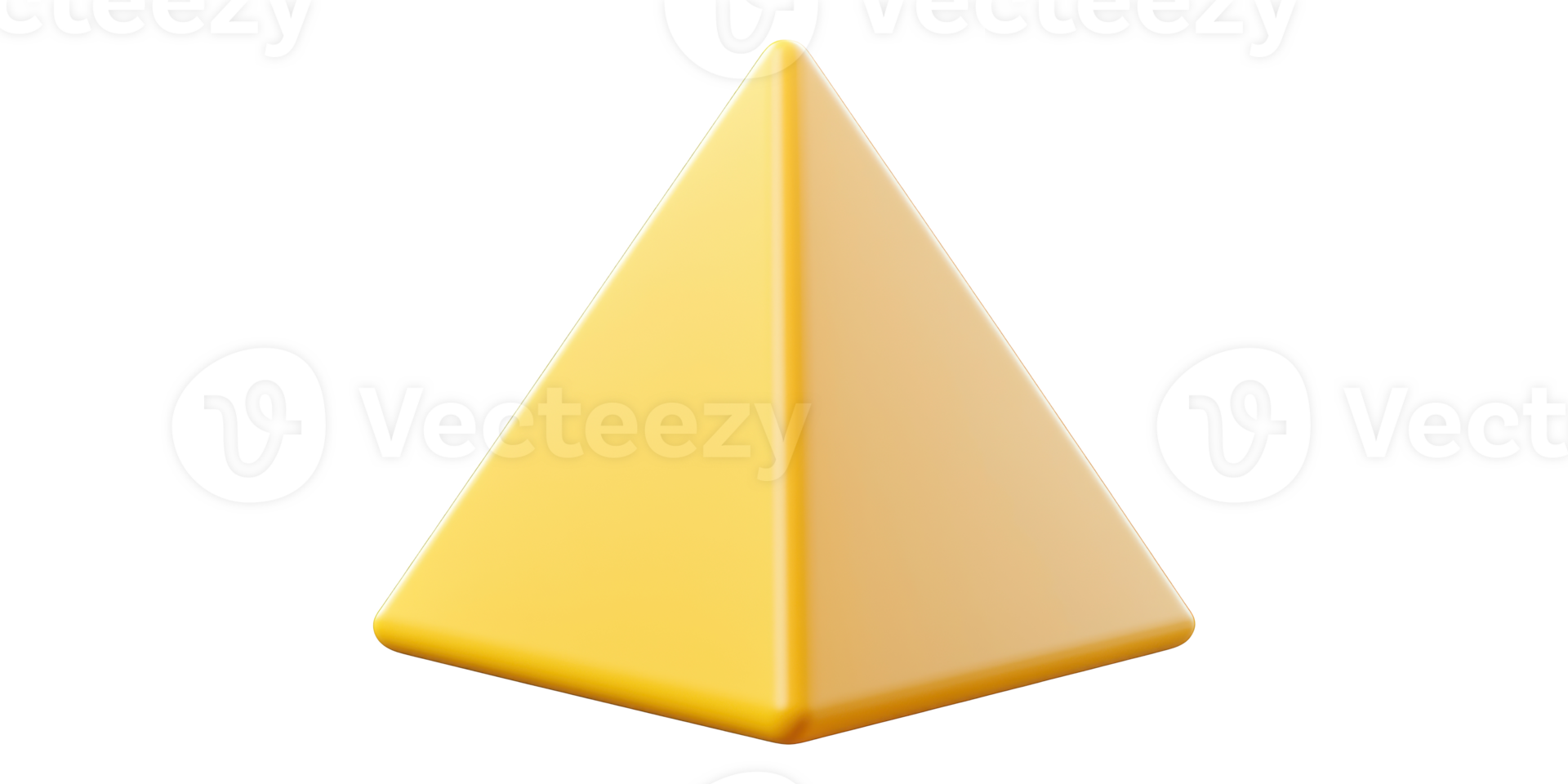Yellow Pyramid Model Isolated on Transparent Background png
