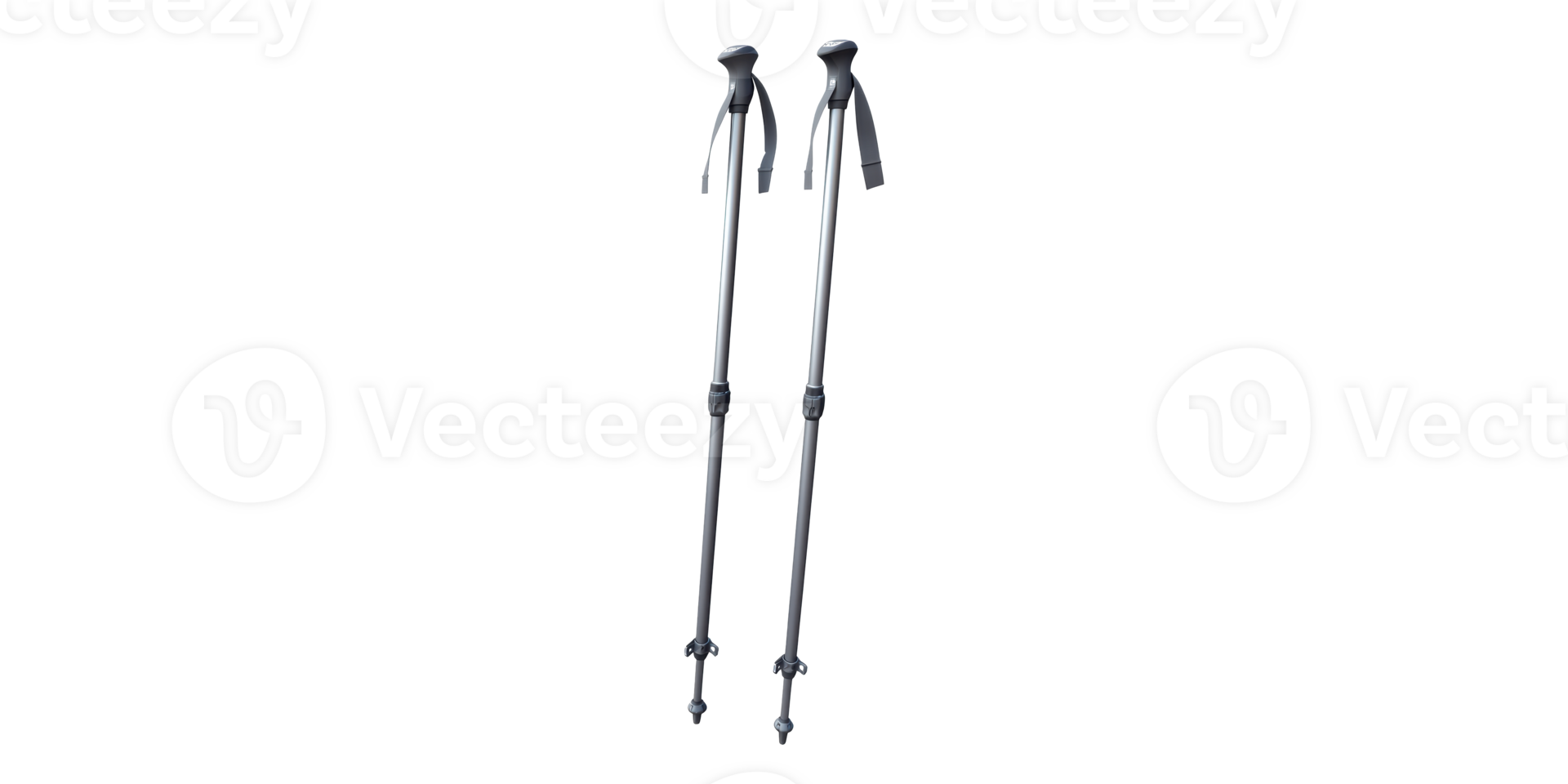 3D Pair Of Trekking Poles Isolated on Transparent Background png