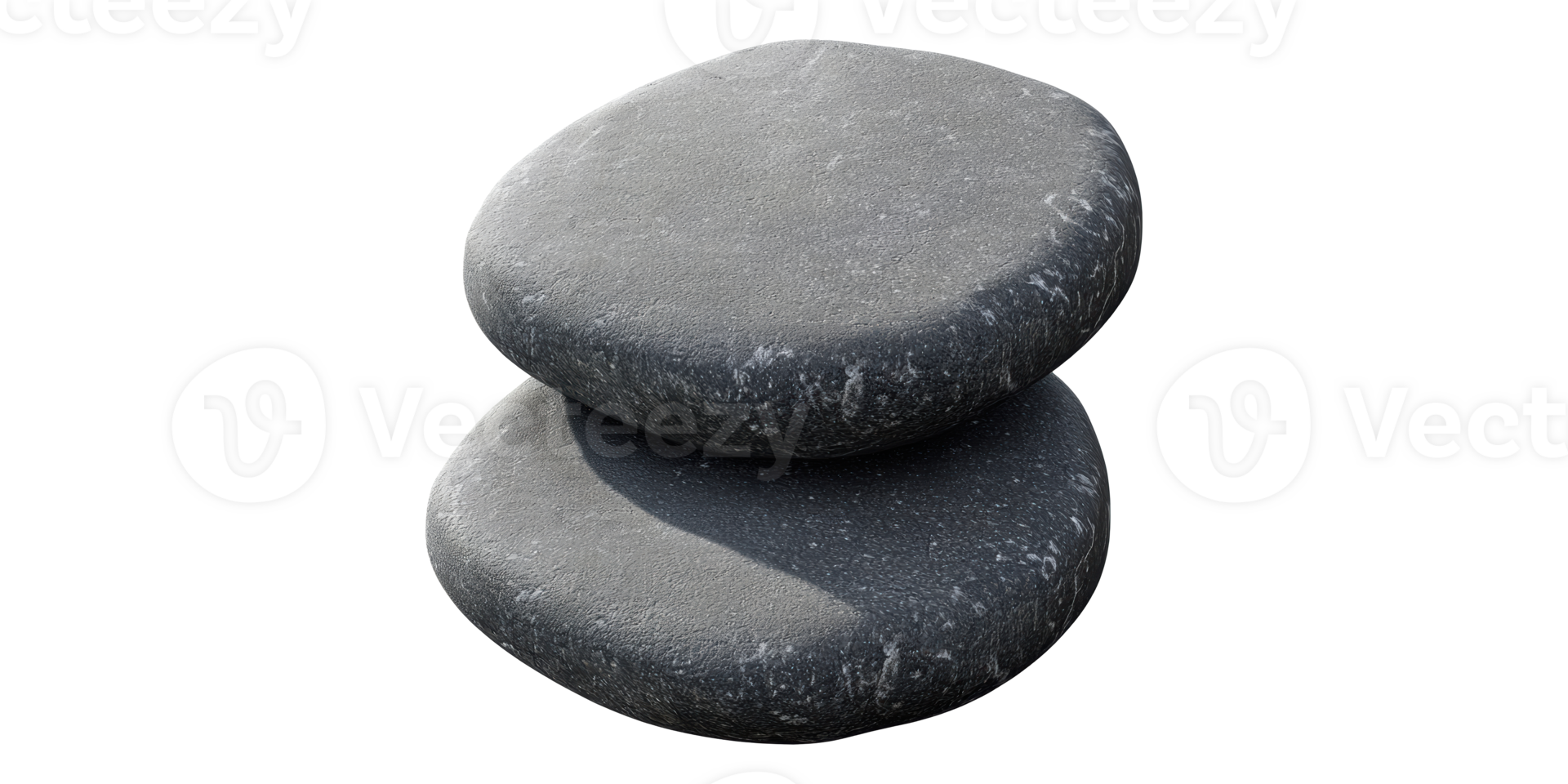3D Stack Of Smooth Gray Stones Isolated on Transparent Background png
