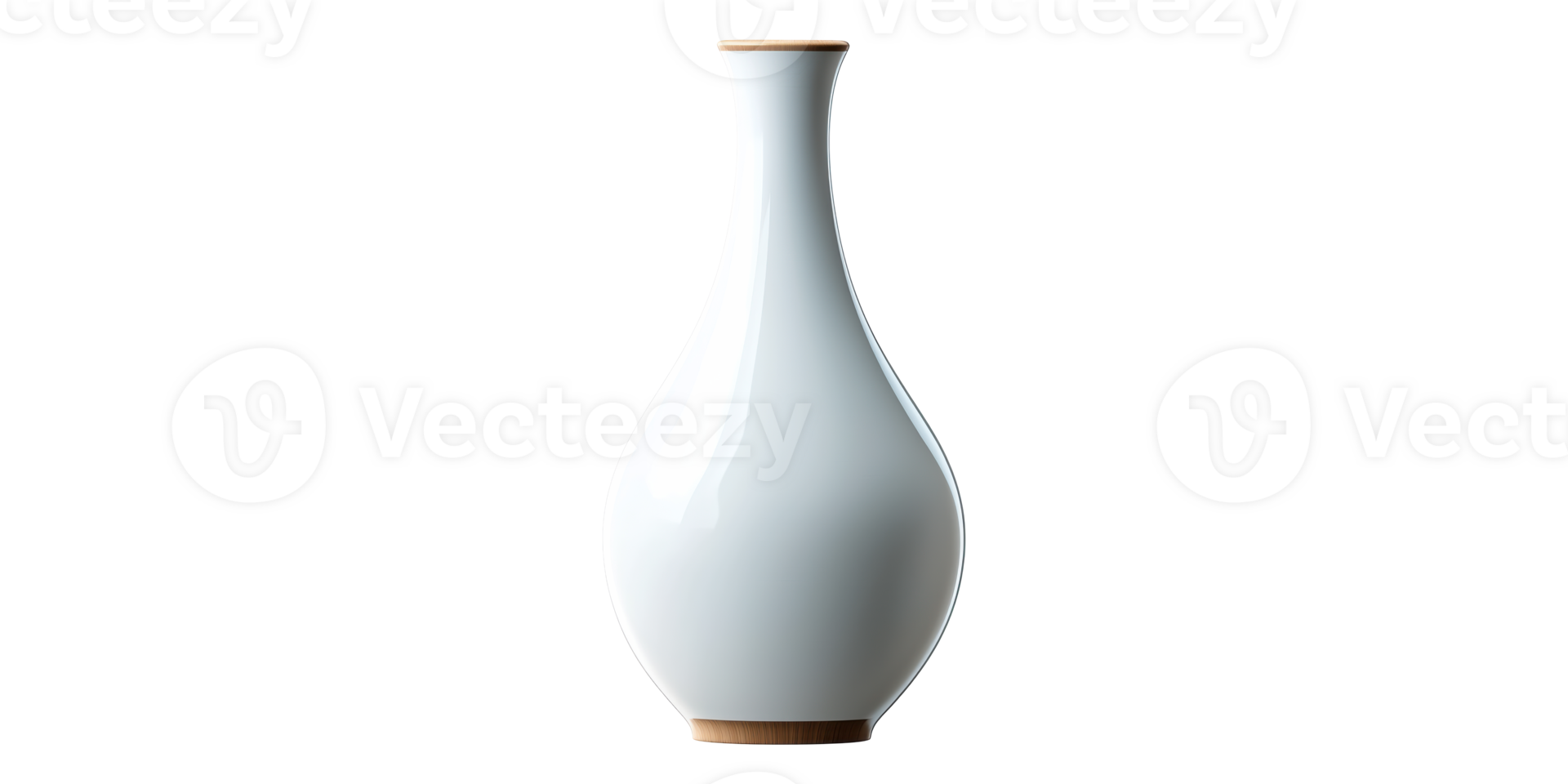 3D Tall White Vase Isolated on Transparent Background png