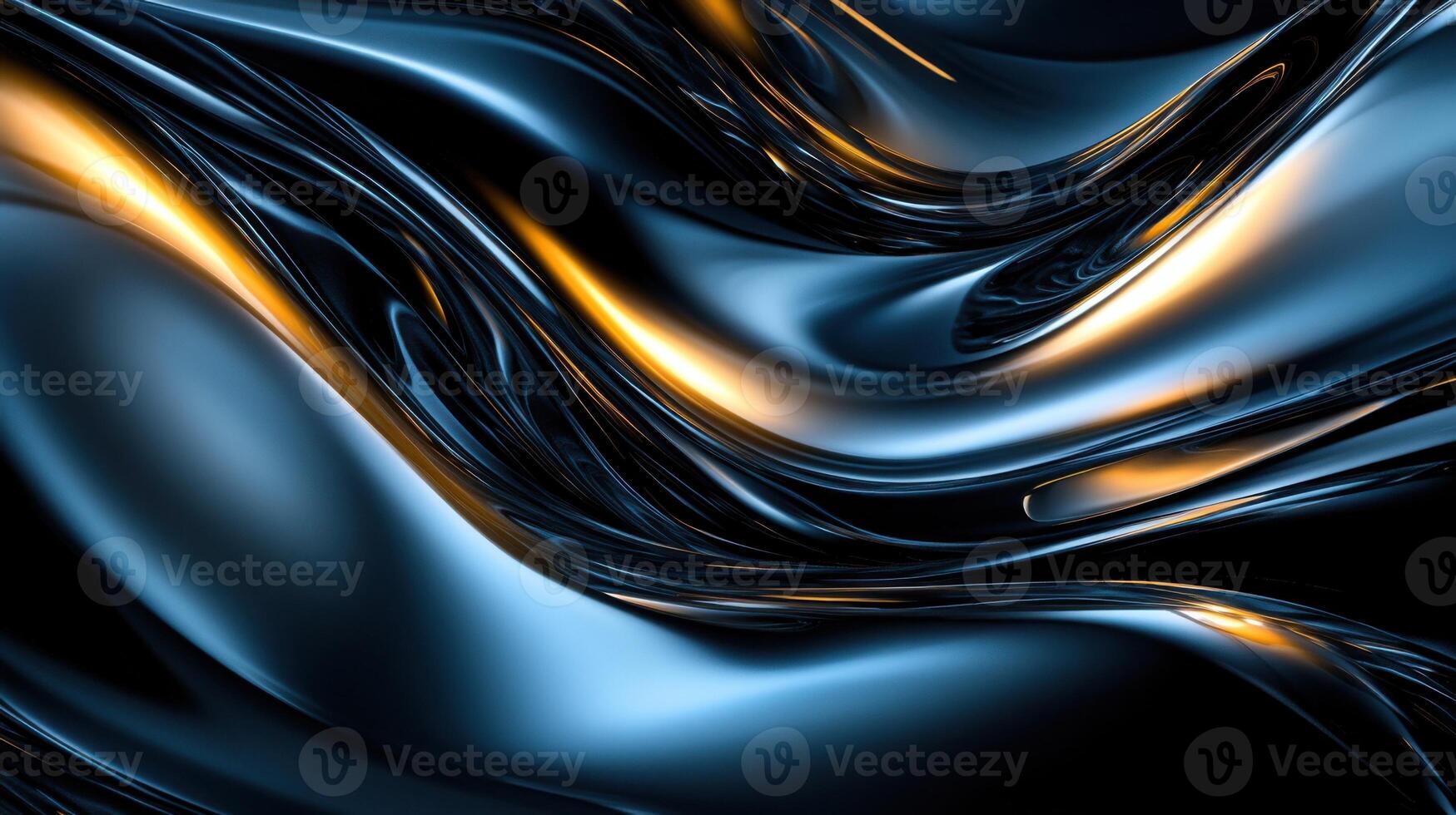 Abstract Flowing Lines of Fire and Gold photo