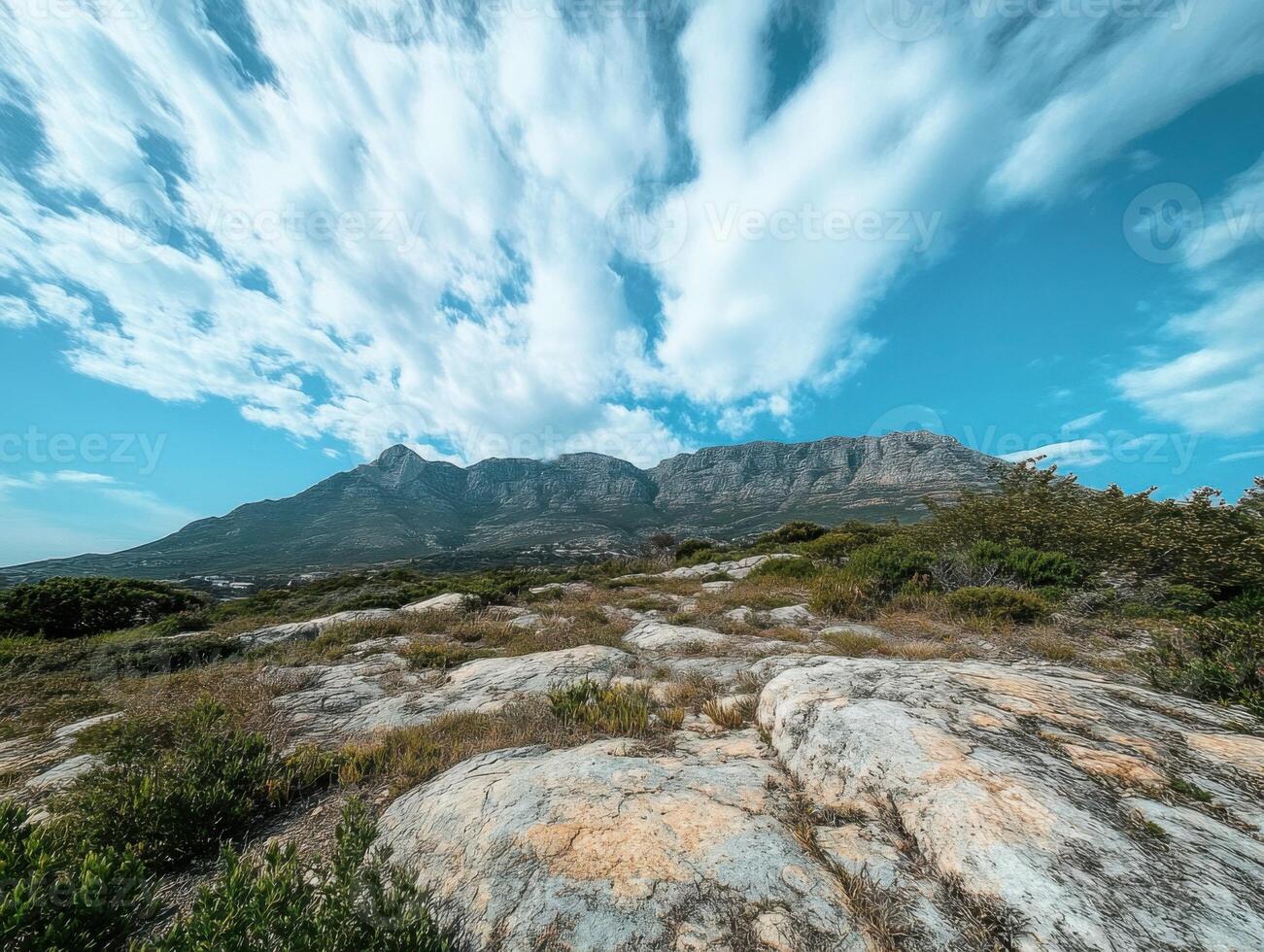 Majestic Table Mountain Under a Dramatic Sky photo