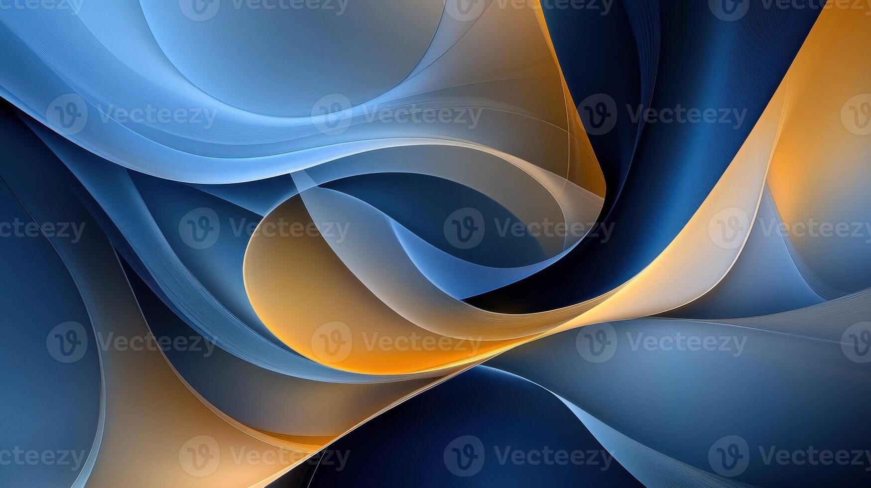 Luxurious abstract design with gold accents on a dark blue background. photo