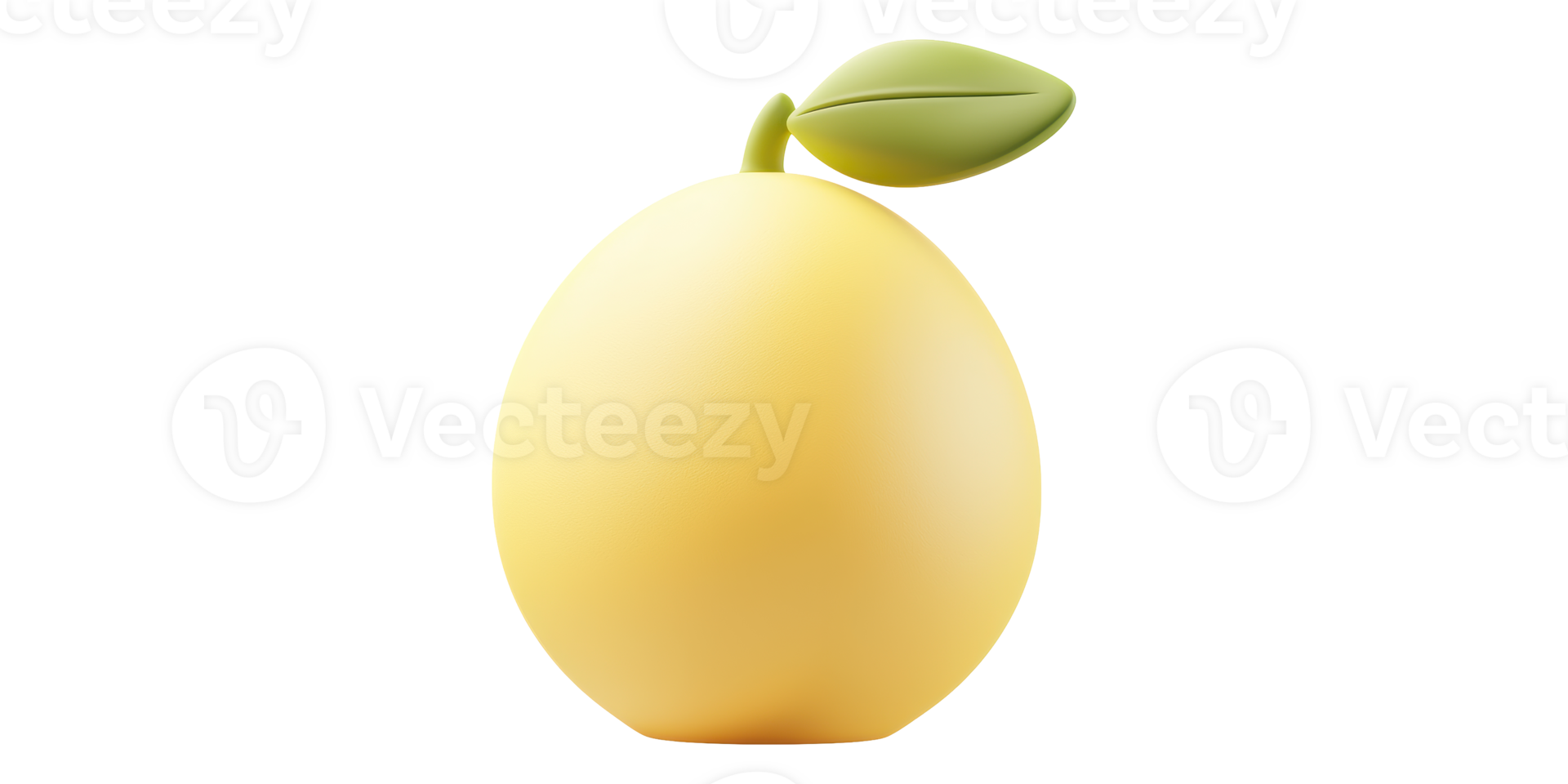 Yellow Lemon With Green Leaf Isolated on Transparent Background png
