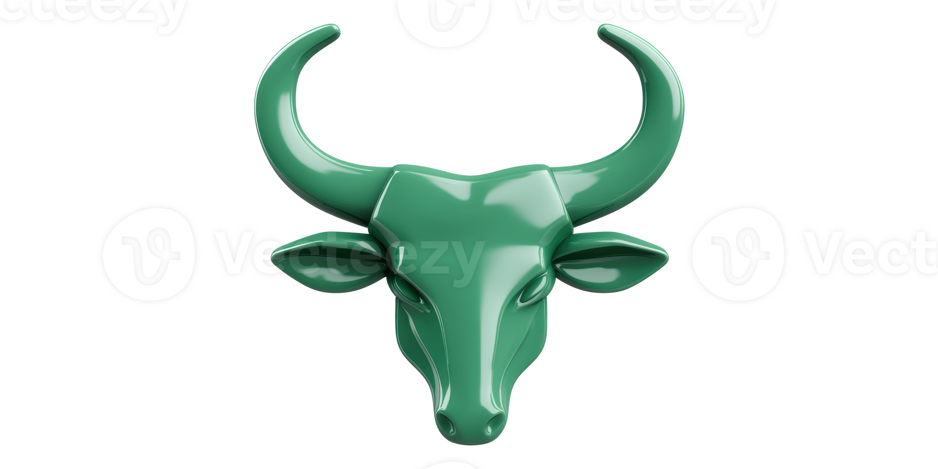 3D Illustration Of A Green Bull Head Isolated On Transparent Background png