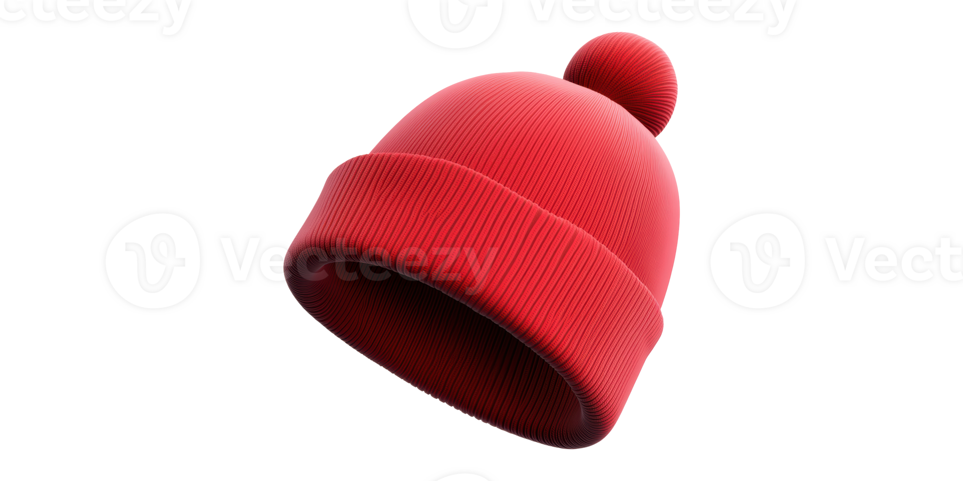 3D Illustration Of A Red Winter Beanie Hat Isolated On Transparent Background png