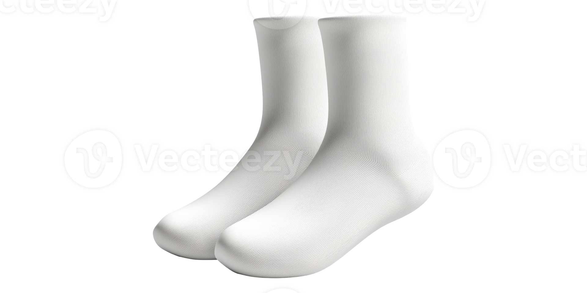 3D Pair Of White Socks Isolated on Transparent Background png